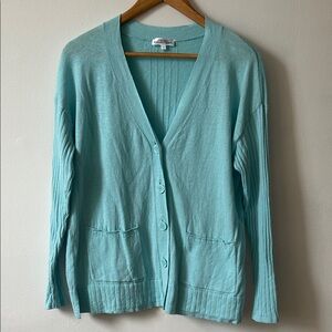 Northern Reflections Women's Teal Button-Front Cardigan Size L